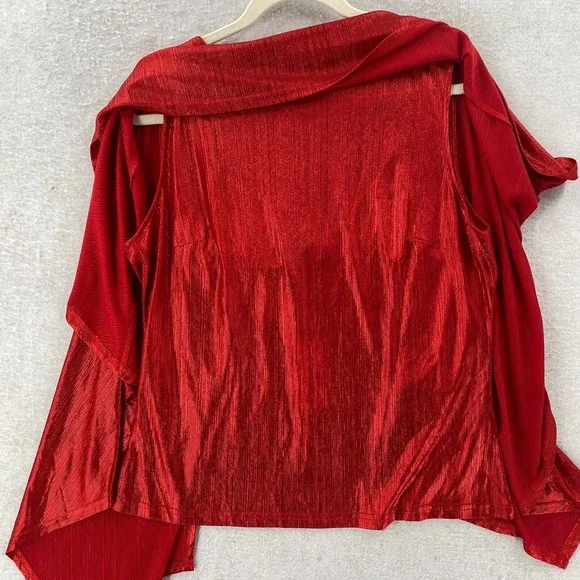 GRACE KARIN Blouse XL Shimmer Glitter Sparkly Poncho Party Top Blouse Low Back - Picture 6 of 15